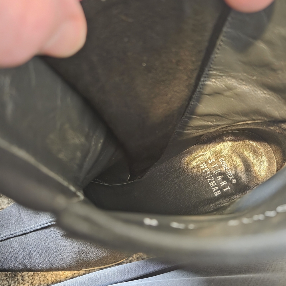 Stuart Weitzman Gore-Tex Black Heeled Boots 7.5 - Picture 15 of 16